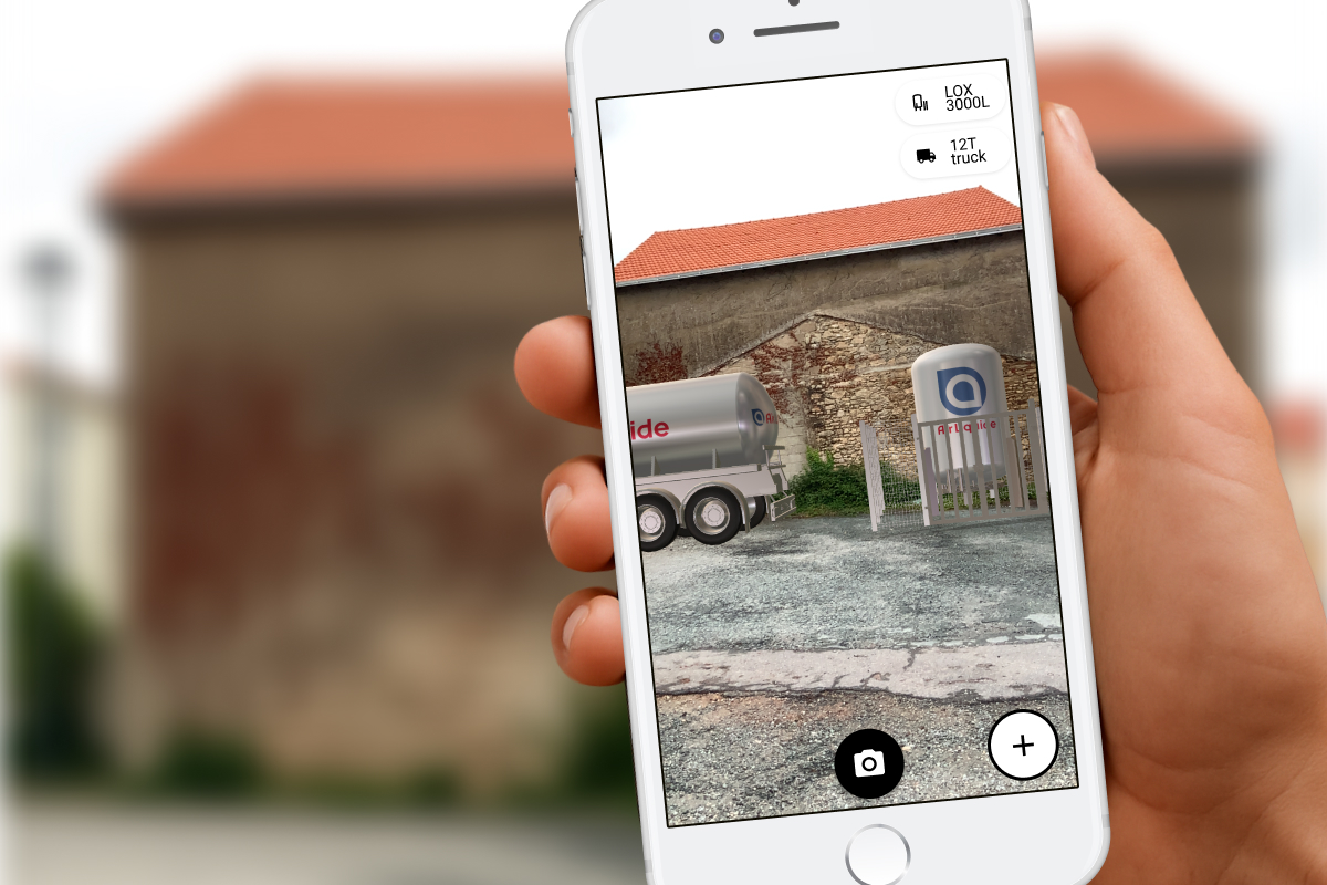 Screenshot of the augmented reality app