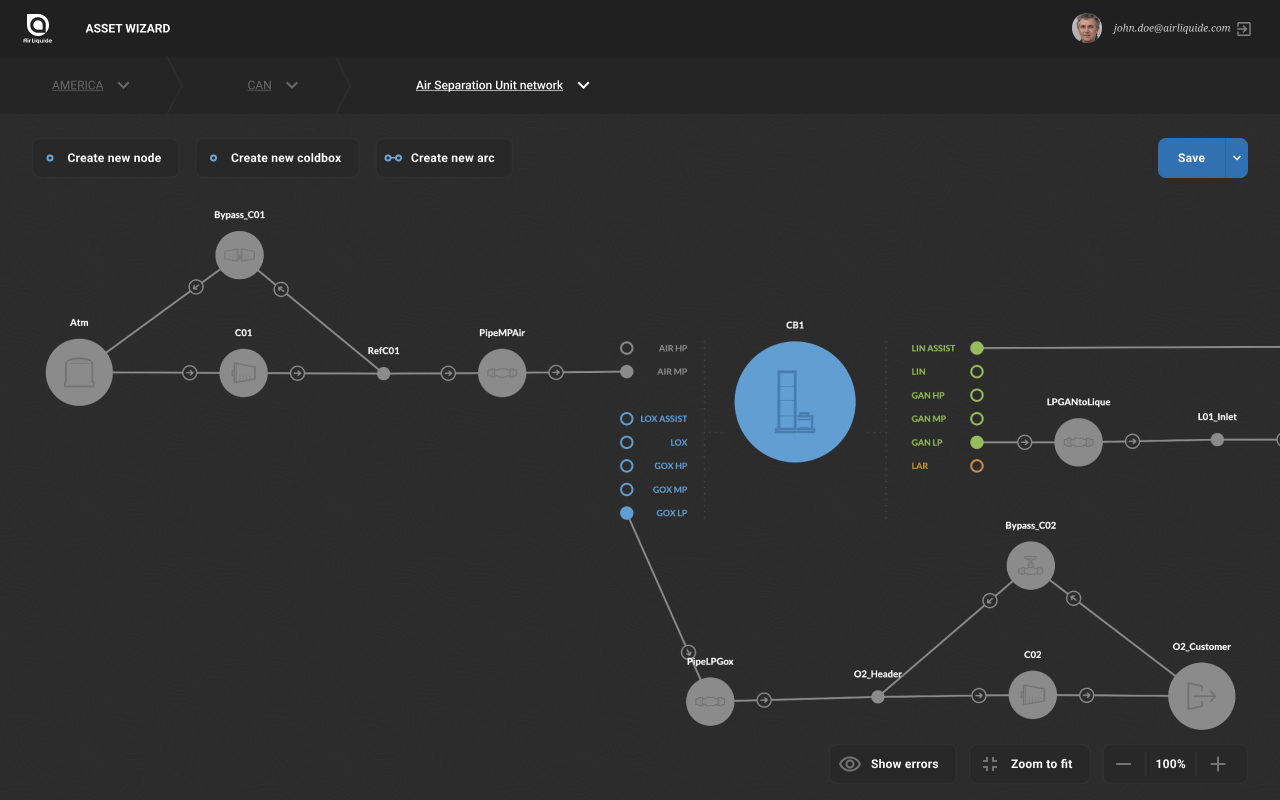 Screenshot of the digital twin project